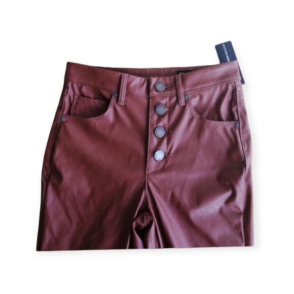 BlankNYC Cognac Faux Leather Skinny Pants High Rise Size Small NWT Trendy - Picture 3 of 10